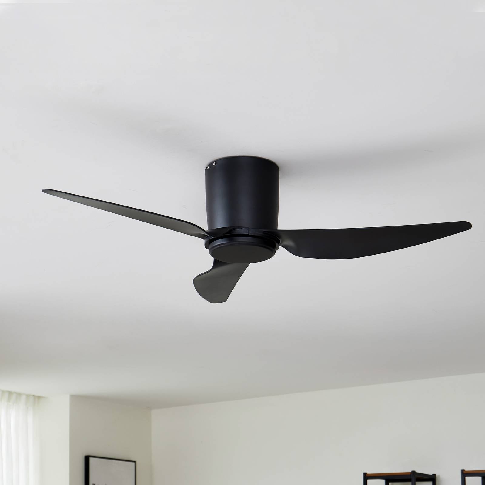 Lindby Deckenventilator Aulo, schwarz, DC, leise, Ø 123 cm