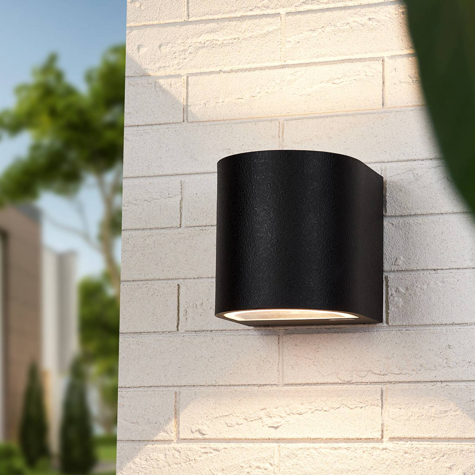 Wandlampe Lenis Lichtaustritt breit/breit schwarz