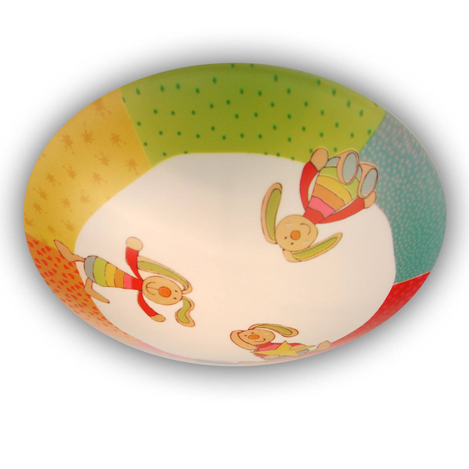 Rainbow Rabbit - runde Kinderzimmer-Deckenlampe
