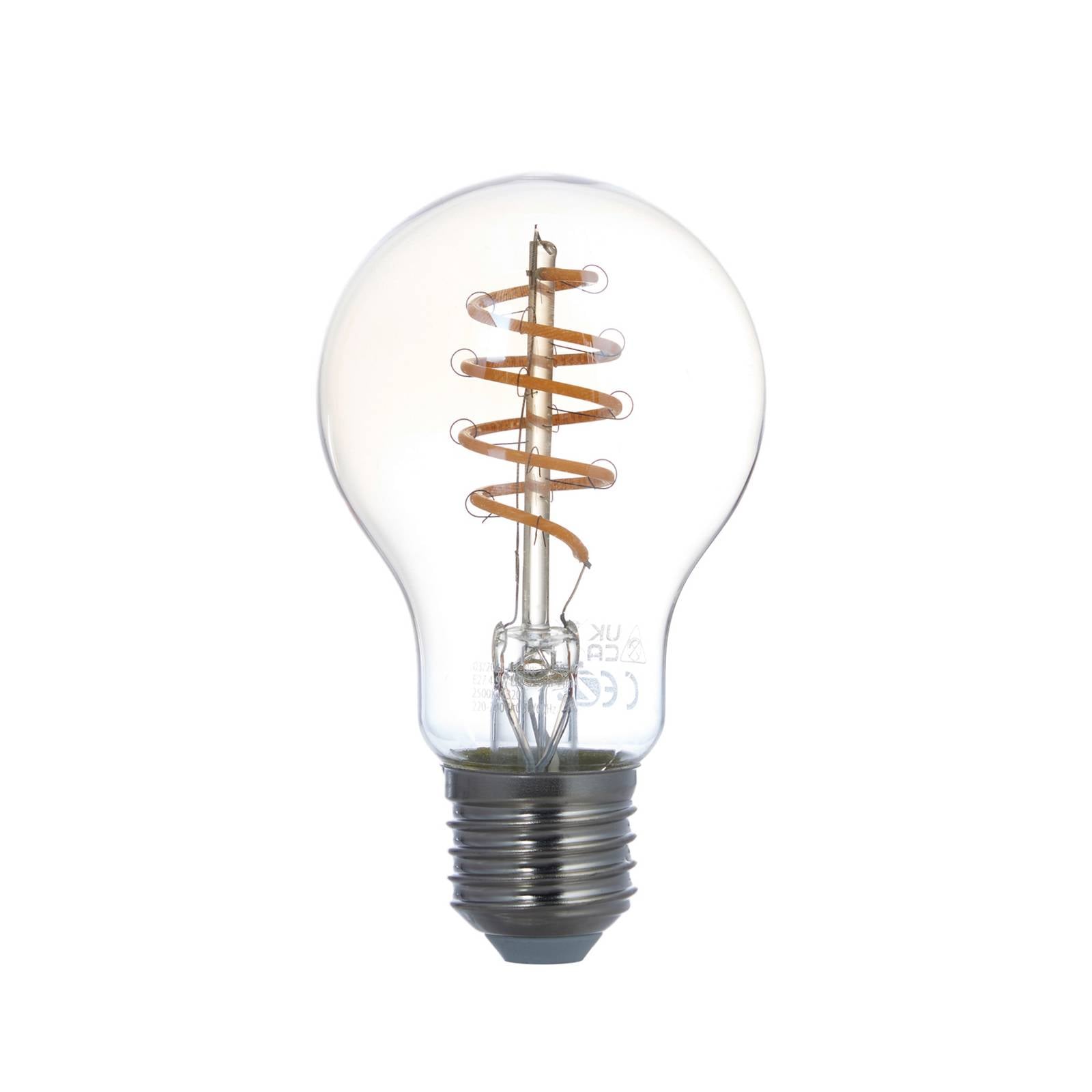 LUUMR LED-Leuchtmittel, E27 A60 4,9W, smart, klar, amber