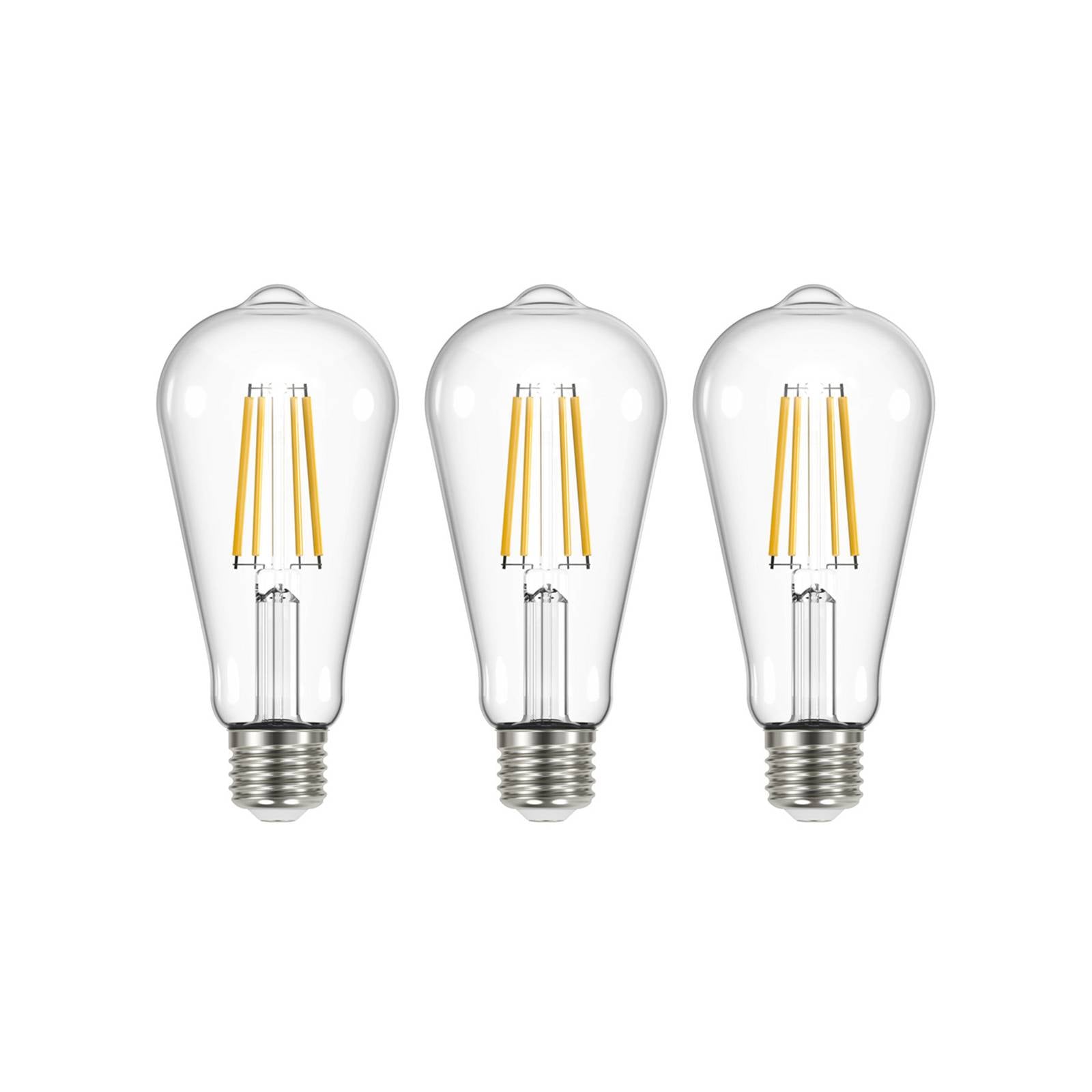 LED-Leuchtmittel Filament klar E27 3,8W 2700K 806lm 3er-Set