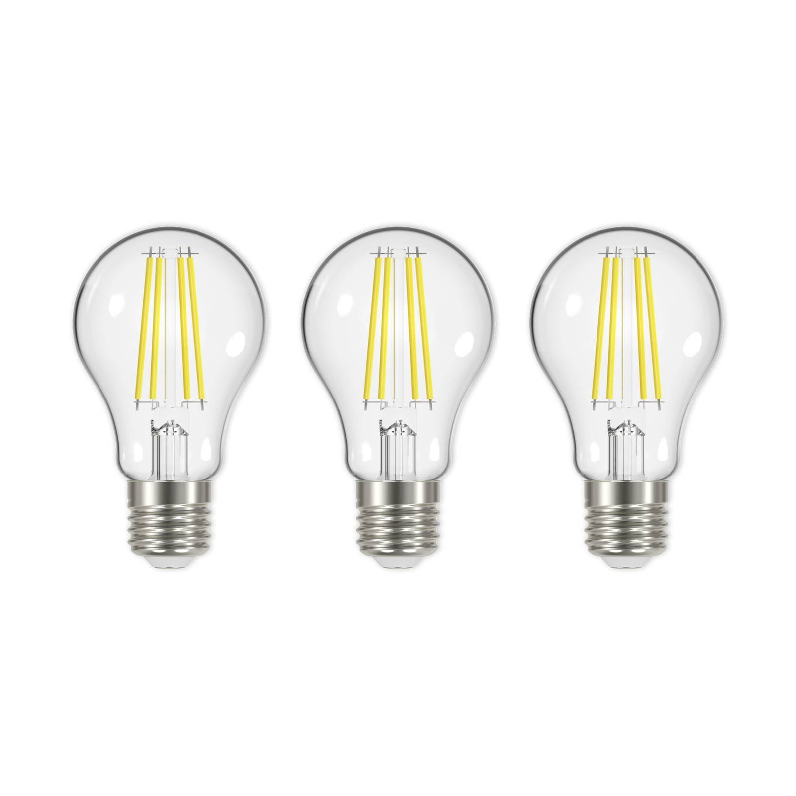 LED-Filament E27 5W 3.000K 1060 Lumen klar 3er-Set