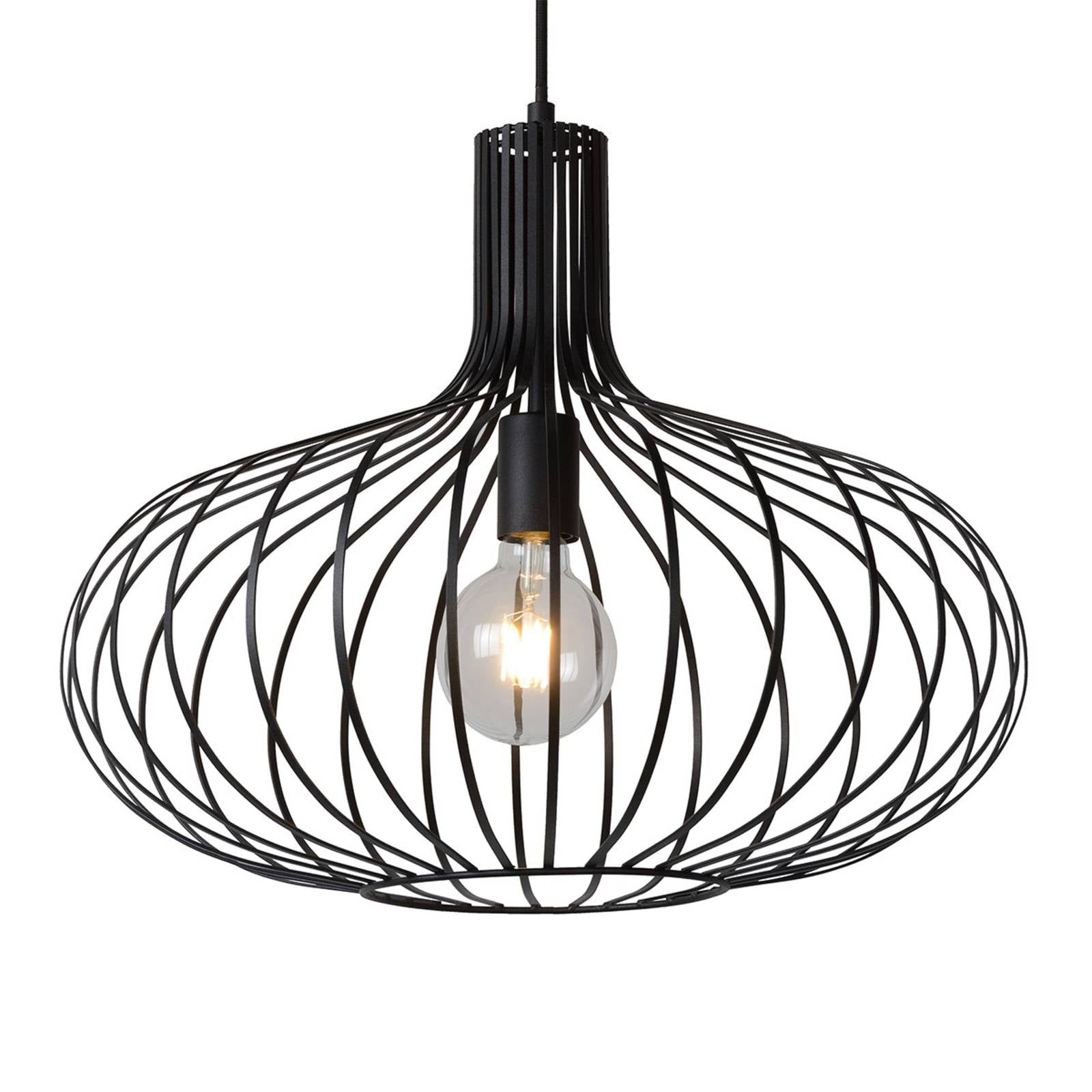 Käfig-Hängeleuchte Manuela in Schwarz, 50 cm