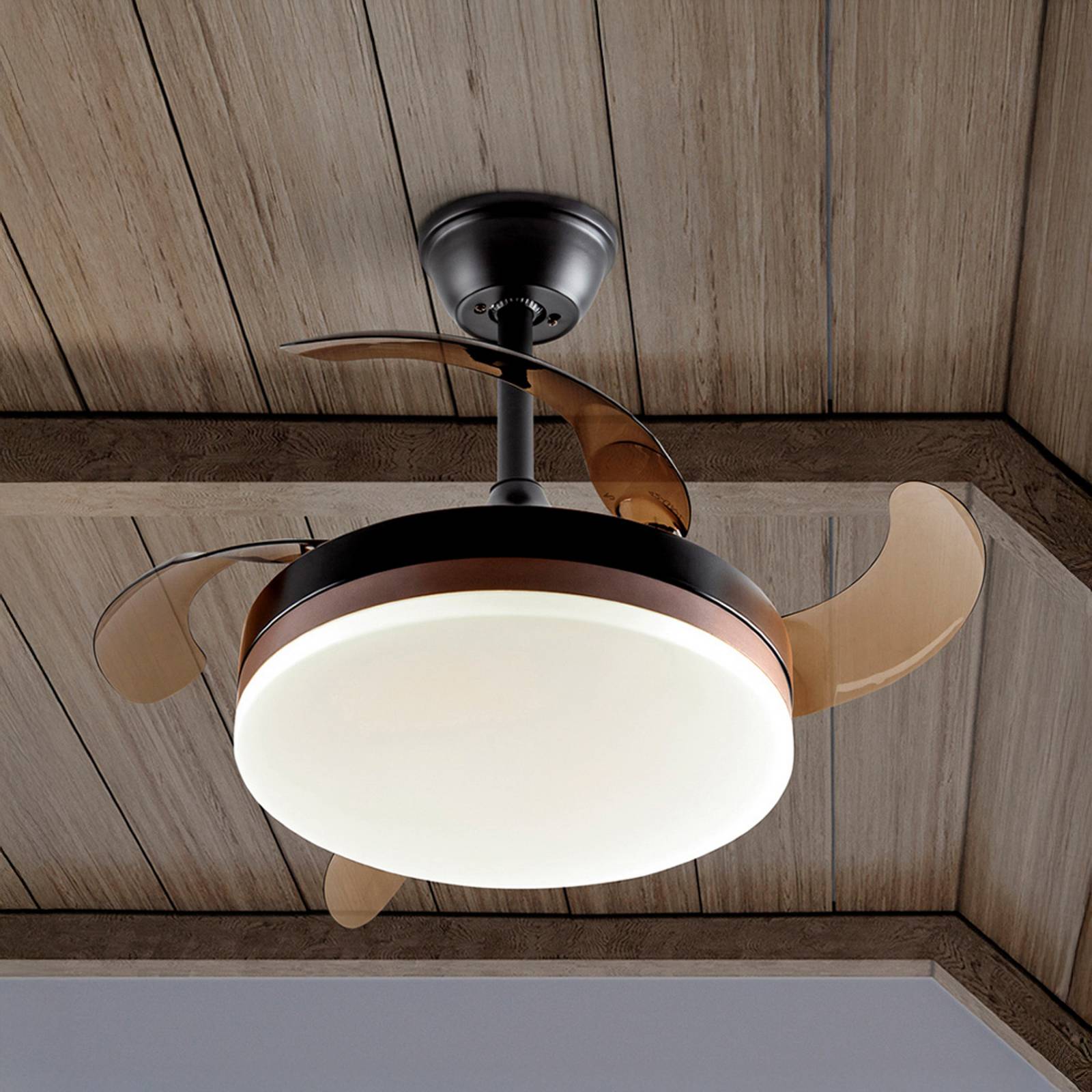 LED-Deckenventilator Vento schwarz/bronze/rauch Ø 90cm leise