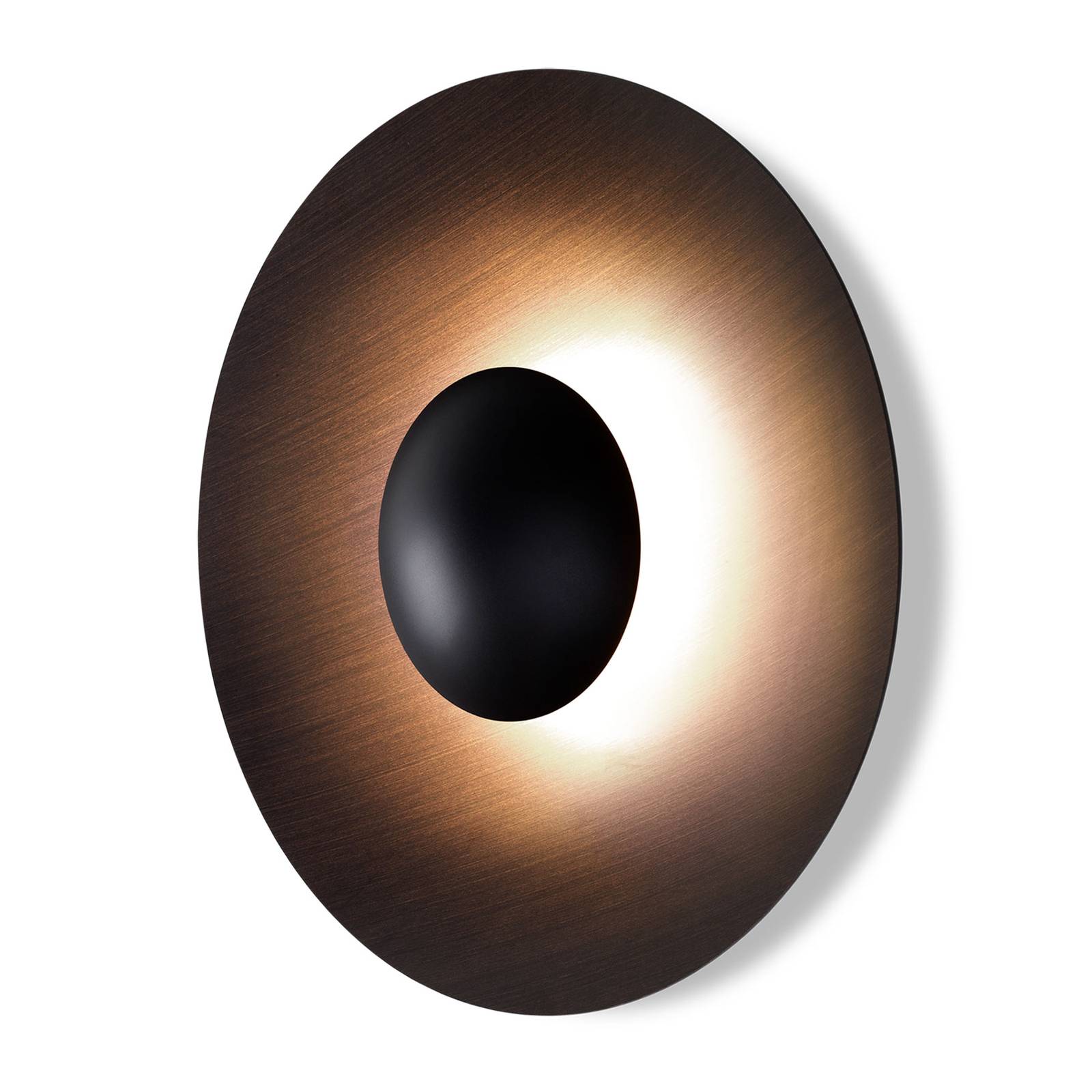 MARSET Ginger 32C LED-Wandlampe Ø32cm braun/braun