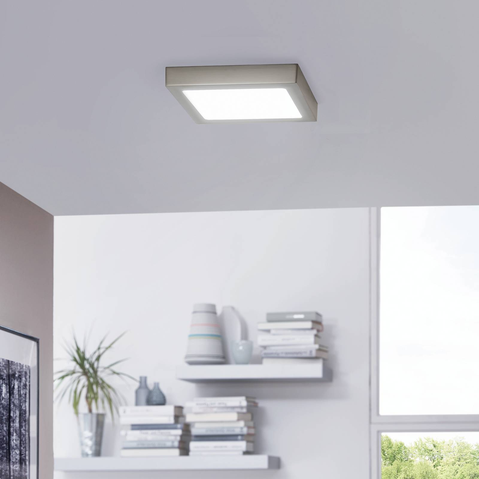 EGLO connect Fueva-C Deckenlampe 22,5cm nickel