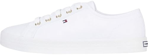 Tommy Hilfiger Damen Vulcanized Sneaker Essential Nautical Schuhe, Weiß (White), 39