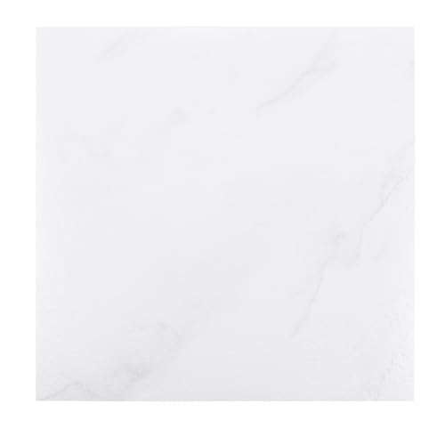 MUXHEL 40er-Set 1.3mm Vinyl-Bodenbelag, 30 x 30cm PVC Bodenbelag Selbstklebend, Fliesen Vinyl Holzoptik Bodenaufkleber, Vinylboden Selbstklebend für Küche Wohnzimmer-weiß