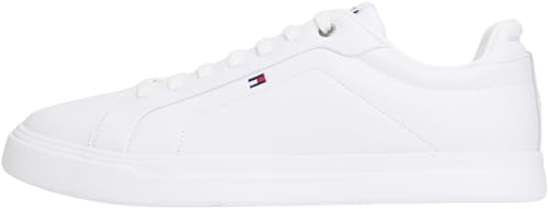 Tommy Hilfiger Herren Court Sneaker Icon Light aus Leder, Weiß (White), 41