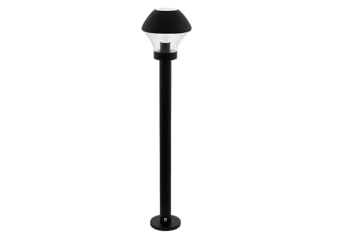 EGLO Smart Home LED Außen-Stehlampe Verlucca-C, Wegelampe, Outdoor Standleuchte, Stahl verzinkt in schwarz, Glas in klar, schwarz E27 Fassung, IP44