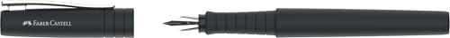 FABER-CASTELL - Füller Poly Pen Schwarz, Feder F | Ergonomischer Füllfederhalter mit Soft-Touch Oberfläche und Edelstahlfeder