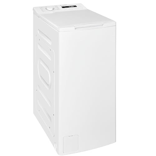 Exquisit Waschmaschine 7,5kg, Toplader, Waschmaschine schmal, Energieklasse A, 1200 U/Min, Startzeitvorwahl, Kurzprogramm, LTO1207-030A weiss