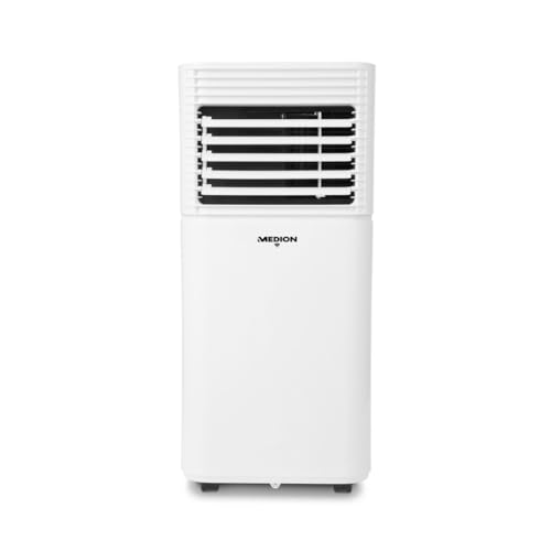 MEDION Smarte Mobile Klimaanlage mit Abluftschlauch P701 (7000 BTU, mobil, inkl. Fensterabdichtung, bis 25m², 3in1 Kühlen Entfeuchten Ventilieren, App- und Sprachsteuerung, Schlafmodus, MD 37672)