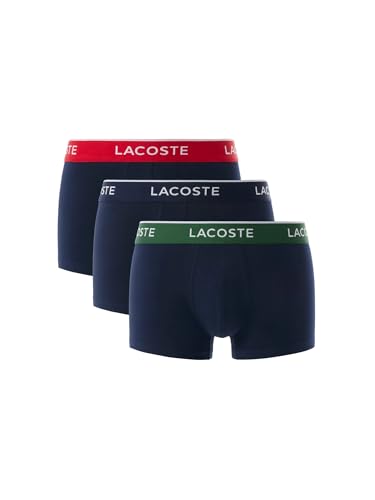 Lacoste Herren 3-Pack Strech Cotton Boxershorts, Marine/Vert-Rouge-Marine, M