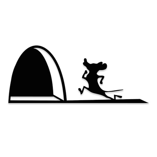 Aufkleber Mauseloch I schwarz glänzend I 20 x 8,5 cm I Wandtattoo I selbstklebend I lustiger Aufkleber für die Wand I Heim-dekoration I Mausaufkleber I dv620