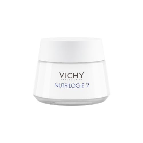 VICHY Reichhaltige Gesichtscreme für lipidarme, sehr trockene Haut, Mildert Spannungsgefühle, Juckreiz und Rötungen, Mit Sheabutter und vulkanischem Wasser, Nutrilogie 2, 50 ml