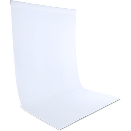 Zdada Weißer Fotohintergründe 1.5x2.1M, Faltbarer Weißer Fotoleinwände Hintergründe, Waschbarer Polyester Fotohintergrund, Studiohintergrund für Fotostudio, Video, Live Streaming, Meeting, Gaming