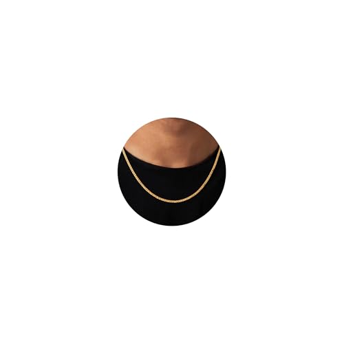 ZNBOH Halskette Herren Weizenkette Edelstahl Gold Kette für Männer Jungen