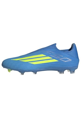 adidas Unisex F50 League Laceless Firm Ground/Multi Ground Football Boots, Lucid Ray Blue/Team solar Yellow 2/Lucid Aquamarine, 43 1/3 EU