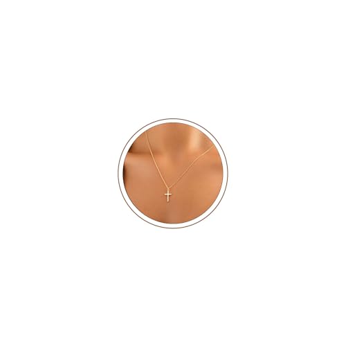 Turandoss Gold Kreuz Kette Halskette Christliche Geschenk für Mädchen Damen