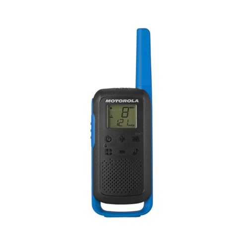 Motorola Talkabout T62 PMR-Funkgeräte (2er Set, PMR446, 16 Kanäle und 121 Codes, Reichweite 8 km) blau
