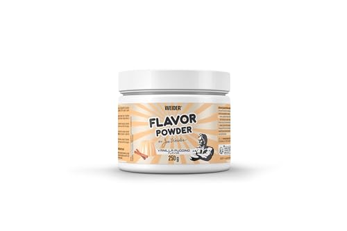 Weider -Flavor Powder - Kalorienarmes Geschmackspulver für köstliche Süßspeisen - Mit Quark, Jogurt oder Eiweißpulver mischen - Vegan, Zuckerarm - 250 g - Vanilla Pudding