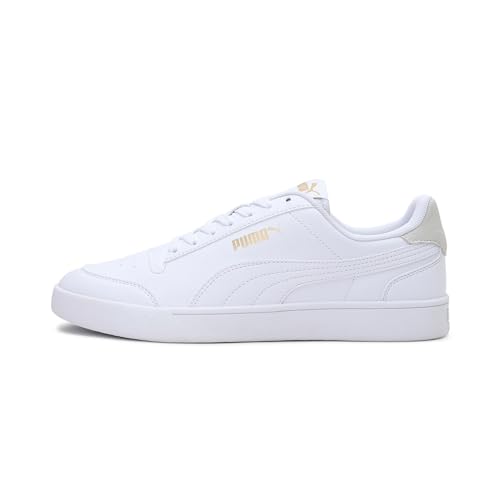 PUMA Unisex Puma Shuffle Sneaker, Puma White-Puma White-Puma Team Gold, 44 EU