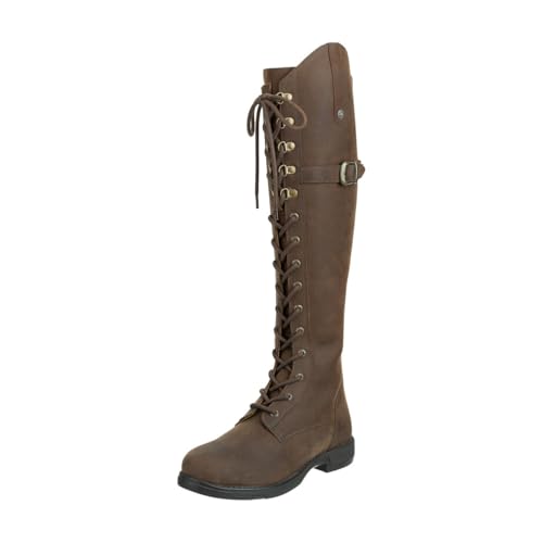 SUEDWIND FOOTWEAR Leder Reitstiefel für Damen Longford All Year Waterproof – Stiefel zum Reiten – Polo-Schnürung, Reißverschluss & Ortholite-Innensohle – braun – Gr. 39 - RegularFit