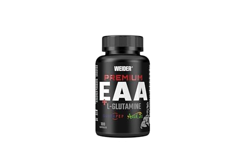 Weider Premium EAA + L-Glutamine Caps - Alle 9 Essentiellen Aminosäuren - Mit L-Glutamin, Glutapep Peptiden & AstraGin - Pre Workout - 180 Kapseln