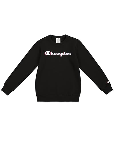 Champion Jungen Legacy Boy-Big Logo Sweatshirt, Schwarz (Kk001), 15-16 Jahre