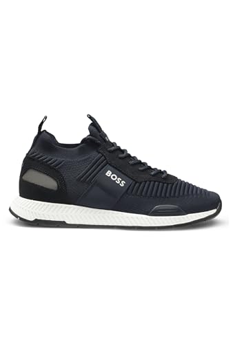 BOSS Men Titanium_Runn_knst_N Sneaker Blue 42 EU