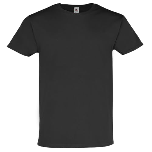 Fruit of the Loom - Iconic 195 Ringspun Premium T | T-Shirt Herren & Damen - 100% Baumwolle, hochwertig & weich, ideal für den Alltag, Farbe:schwarz, Größe:L