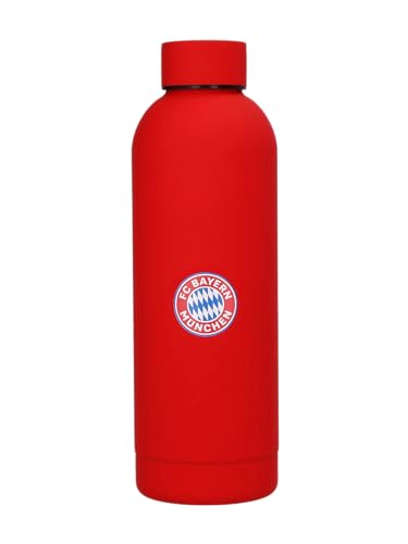 FC Bayern München I Edelstahlflasche I Trinkflasche I 0,5 l I Rot I Schule I Kindergarten I Fußball