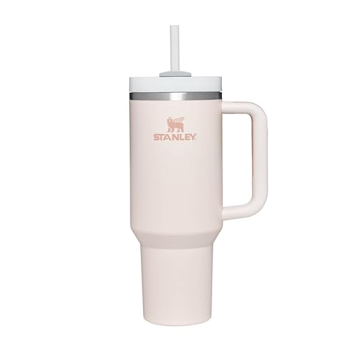 Stanley Quencher H2.0 Flowstate Trinkflasche Mit Strohhalm 1.2L - Thermobecher Kühlt 11 Stunden - 48 Stunden Eisgekühlt - Spülmaschinenfest - Thermosflasche BPA Frei - Edelstahl Trinkbecher - Rose