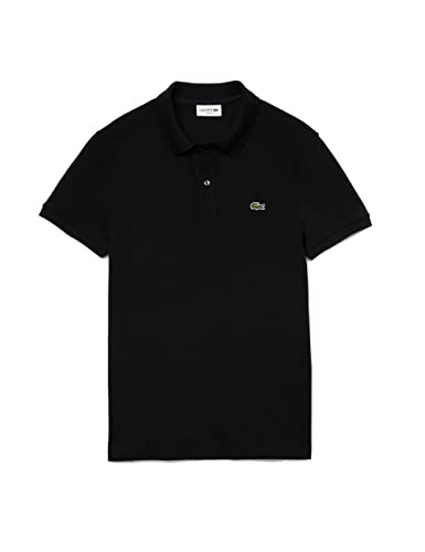Lacoste Herren Polo-Shirt Kurzarm PH4012, Männer Polo-Hemd,2 Knopf,Slim Fit,Schwarz,4