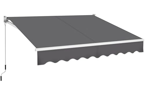Yaheetech Einziehbare Markise Gelenkarmmarkise mit Handkurbel 250x200 cm