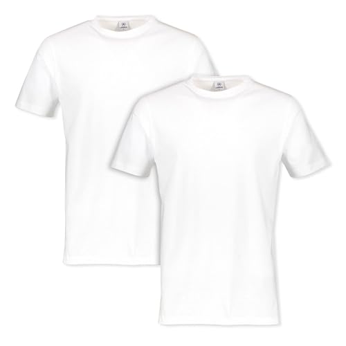 LERROS - Herren Rundhals Doppelpack Tshirt, Regular Fit, (2003014), Größe:L, Farbe:White (100)