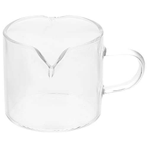 Glas Kaffeetasse mit Henkel Espresso Gl?ser Doppel Ausguss 75ml Messbecher Glasbecher Dessertgl?ser Transparent Kaffee Milch Mehl Flüssigkeit Becher Küchenhelfer Cafe Party Zuhause