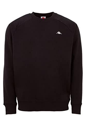 Kappa VAUKE Unisex Sweatshirt I Pullover Herren aus Baumwolle I Basic für Sport und Freizeit I Sweater für Frauen & Männer I Pulli in Größe L, schwarz