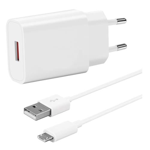 Schnell Ladegerät USB Netzteil für Samsung Galaxy S7/A10/S6/J7/J3/J5/S4/A6,Note 5/4,Xiaomi Redmi 12C/9C/9A/A2/A1/S2/7A/6A,mit Micro USB Ladekabel 1.5m