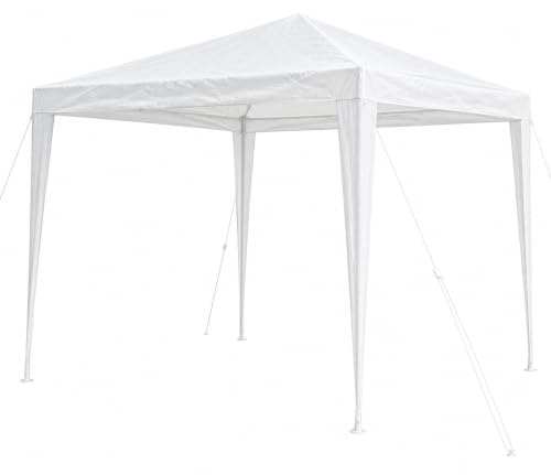SONLEX Garten Pavillon 3x3m wasserdicht PE Plane Festzelt Partyzelt weiß