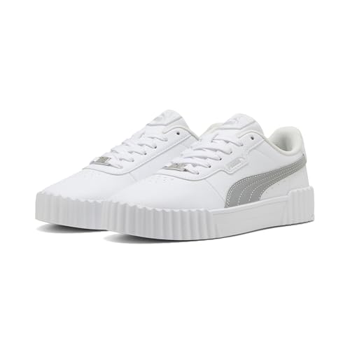 PUMA Carina 3.0 Dayinight Damen-Sneaker, Puma Weiß Puma Silber, 40 EU