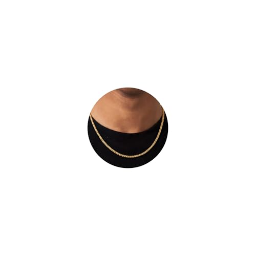 ZNBOH Halskette Herren Weizenkette Edelstahl Gold Kette für Männer Jungen