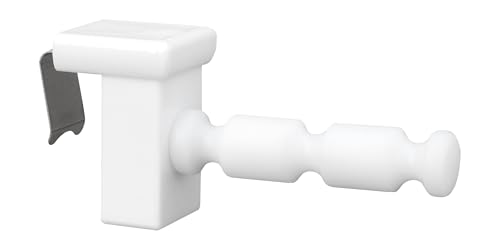 dekohaken24.de 4x Fensterhaken/Dekohaken mit Distanzhalter - ideal für Fenster- oder Weihnachstdekoration, Klemmbereich 10-27 mm (weiß, M)