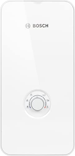 Bosch elektronisch geregelter Durchlauferhitzer Tronic Comfort AquaStop 15/18/21 kW - Umschaltbar, druckfest, stufenlose Temperaturwahl, moderne Glas-Optik, weiß [Energieklasse A]