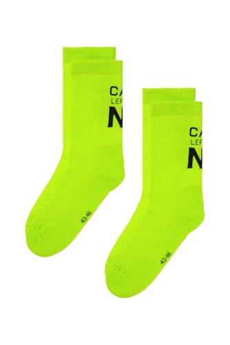 Camp David Herren Sportsocken mit Logo im Doppelpack Neon Yellow 43-46