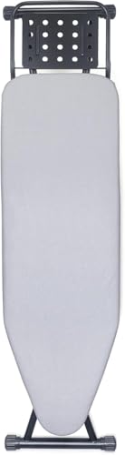 Bügelbrett,Dampfbügelbrett mit Bügeleisenablage, Metallnetz Bügeltisch mit Rutschfesten Füßen für Verstellbarer Höhe,Bügelbrett Klappbar Kein,Robuster Bügeltisch größe 133x34cm