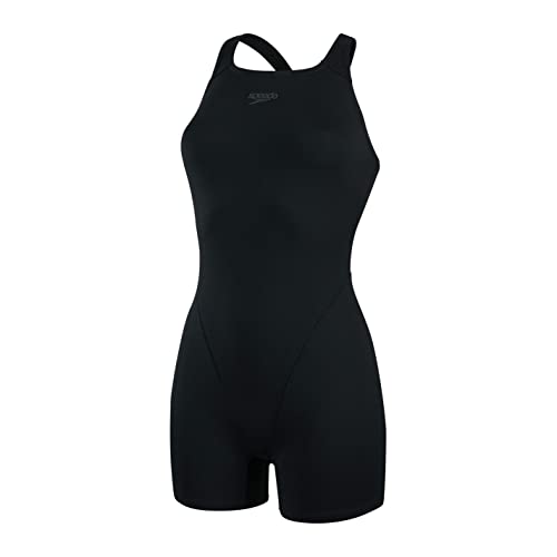 Speedo Damen Eco Endurance+ Legsuit Badeanzug | Chlorbeständig | Recyclingmaterial | Schwimm-Fitness | Training | Urlaub Schwimmbekleidung, Schwarz, 44