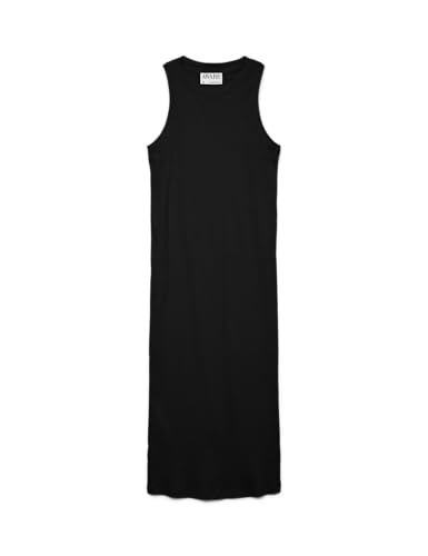 VERO MODA Damen VMLAVENDER SL Calf Dress VMA NOOS Kleid, Black, XS