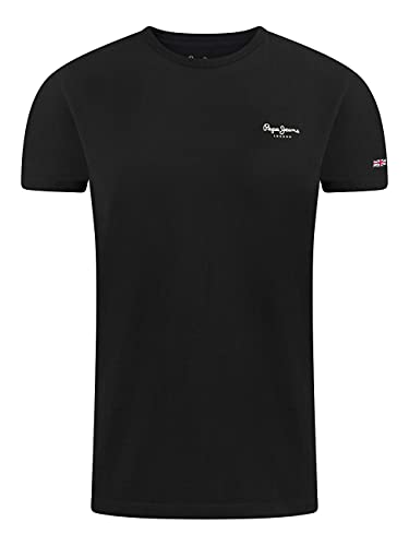 Pepe Jeans Herren Original Basic 3 N T-Shirt, Schwarz (Black), L